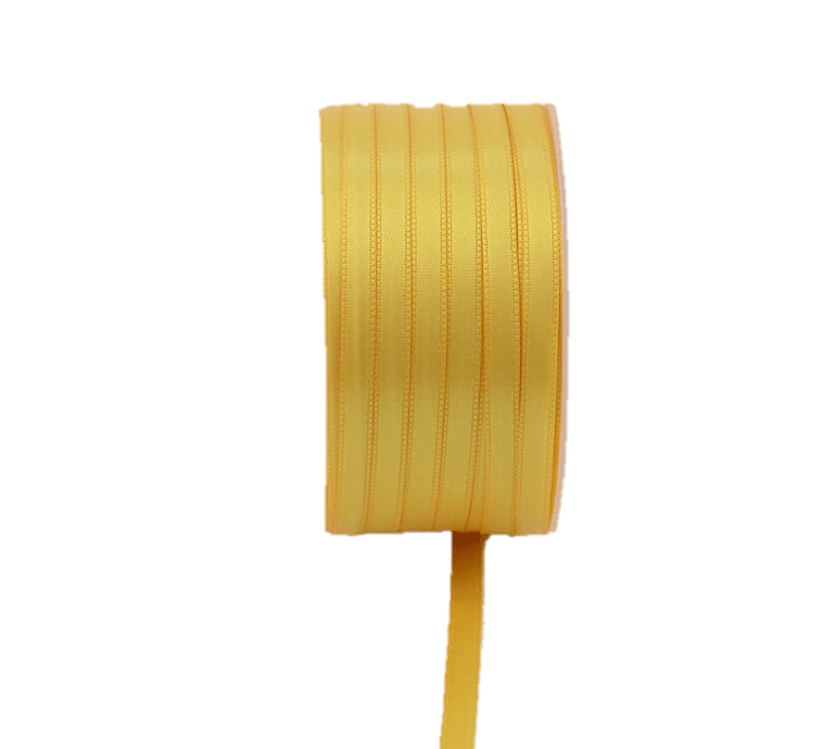 Doppel-Satinband, gelb, Breite 3 mm, 50m Band DIY Basteln Geschenkband Schleife
