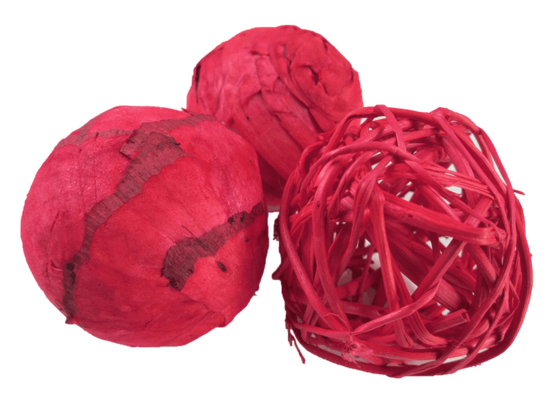 Deko-Bälle, rot, Ø ca. 60 mm, Set aus 3 Stück DIY Basteln Blumengestecke Deko Naturprodukte