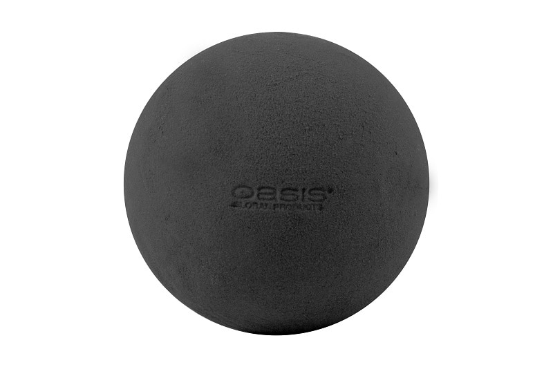 OASIS® BLACK IDEAL Kugel Sphere, 16 cm Ø Steckmasse Steckschaum Blumensteckschaum Schwarz Floristik DIY 
