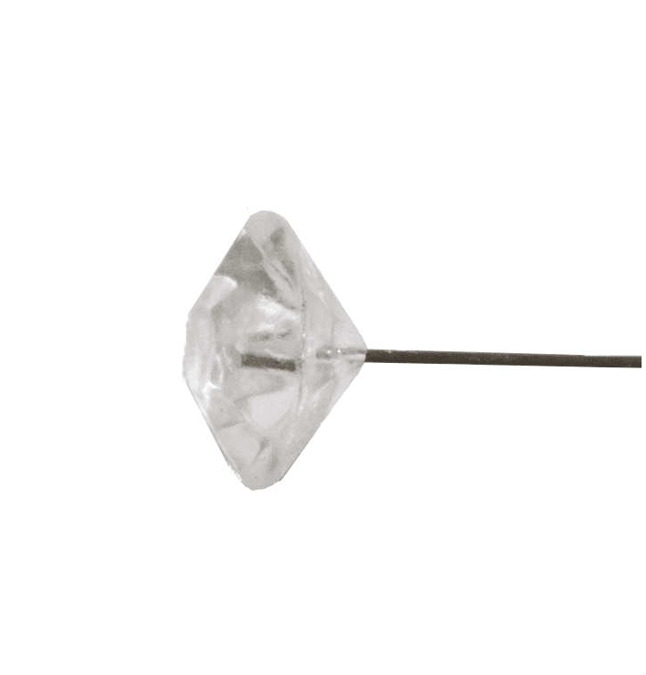 Diamond Pin Dekonadeln, Kopf: 10 mm Ø, Transparent