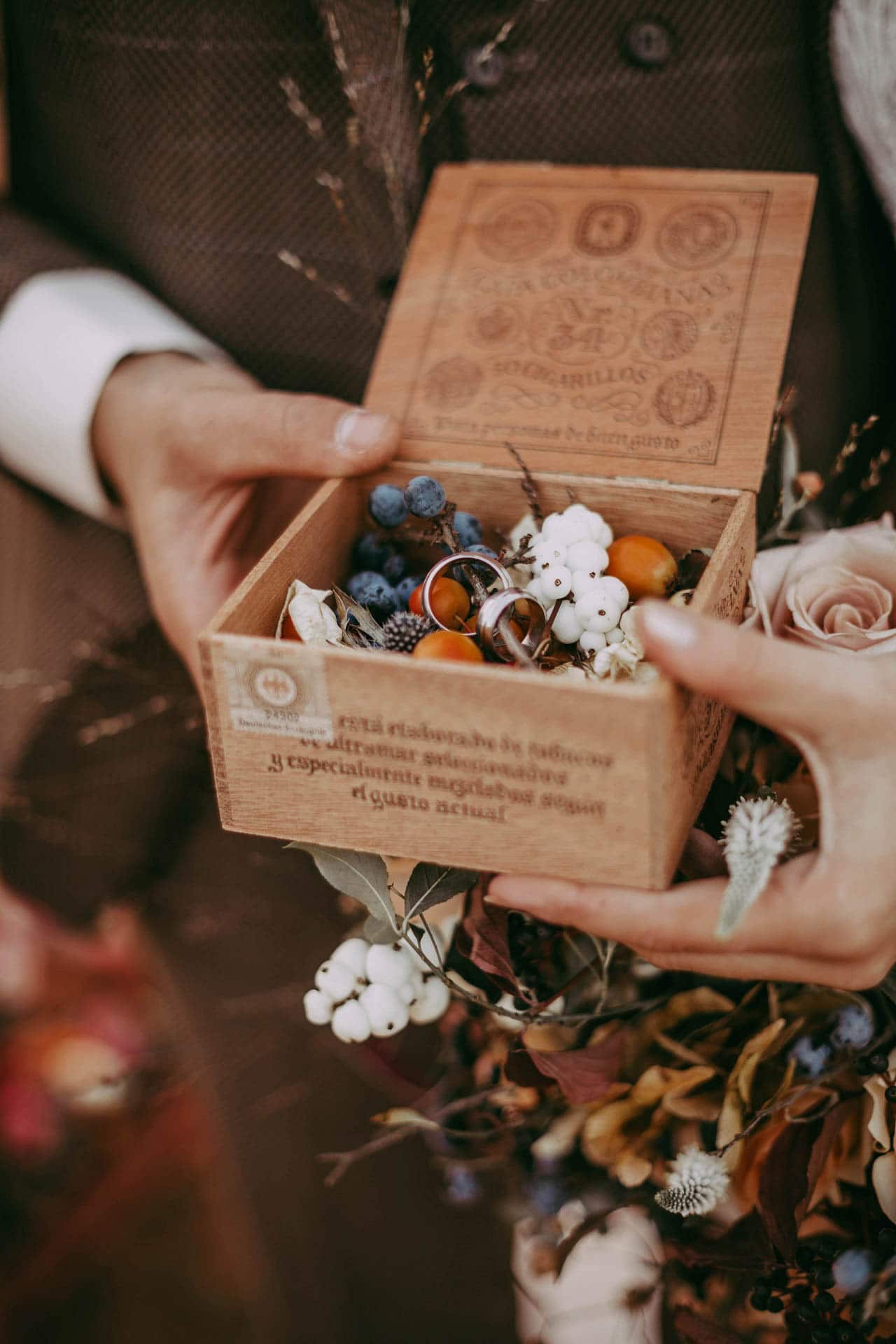Ringkästchen Ringschatulle zur Hochzeit im Hippie Style