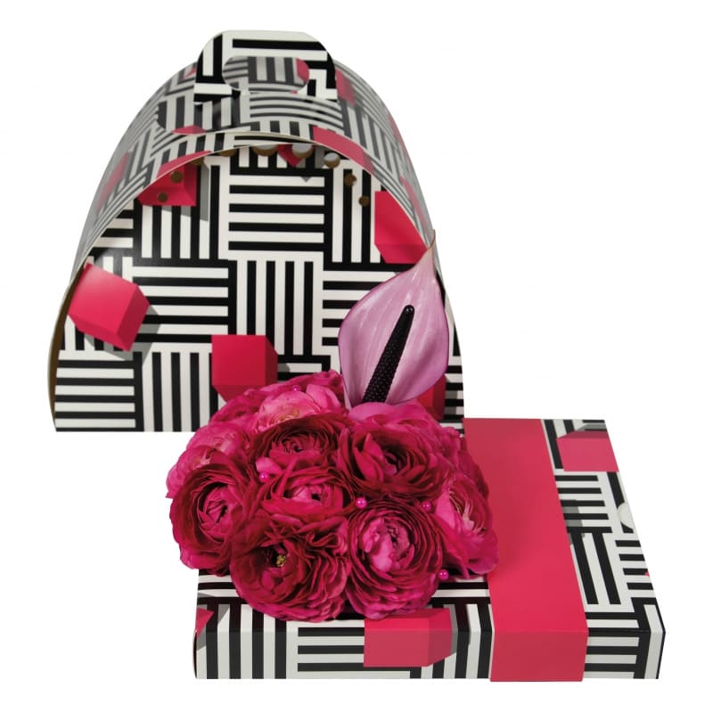 OASIS® floxi Geschenkverpackung unifarben pink Steckmasse Steckschaum Blumensteckschaum