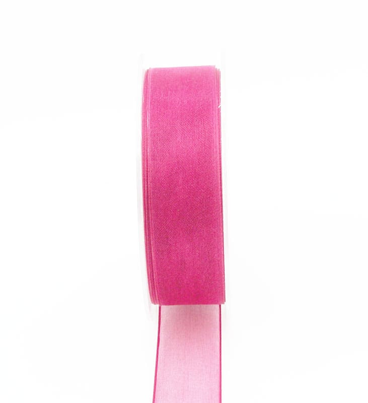 Dekoband ORGANDY, pink, Breite 10 mm, 50m Band DIY Basteln Geschenkband Schleife