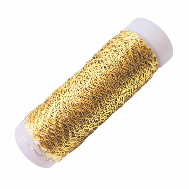 Bouilloneffektdraht, gold, Länge ca. 45 m, Ø 0,3 mm, 25g