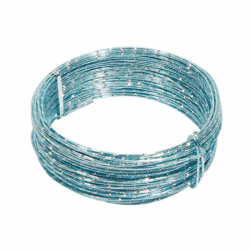 Diamond Sensation Wire / Aludraht, 30 m, 2 mm Ø, Eisblau Basteldraht Blumendraht Draht Floristik basteln DIY
