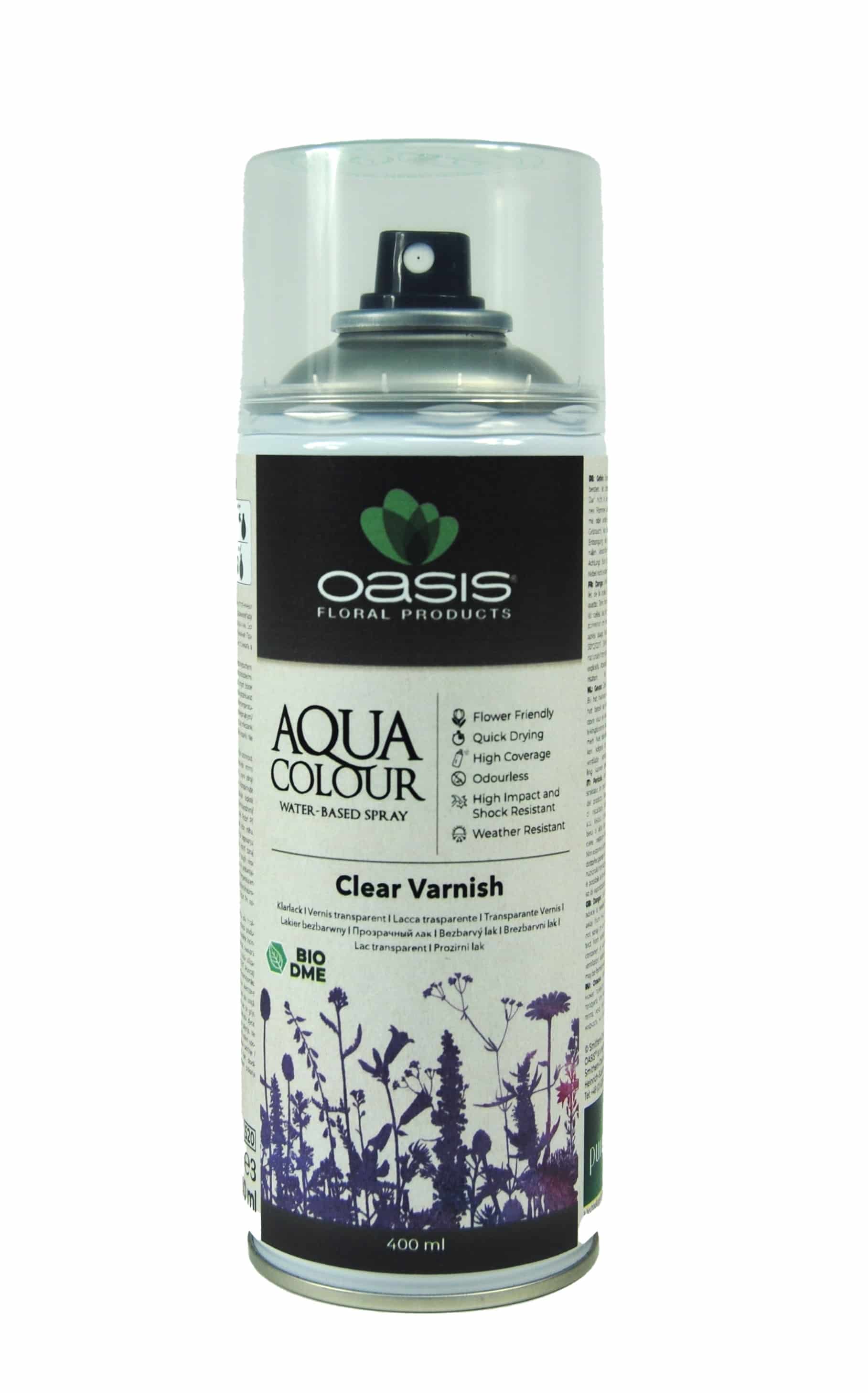 OASIS® Aqua Colour Klarlack, 400 ml Floristik Farbspray Blumenpflege