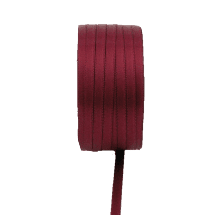 Doppel-Satinband, bordeaux-rot, Breite 3 mm, 50m Band DIY Basteln Geschenkband Schleife